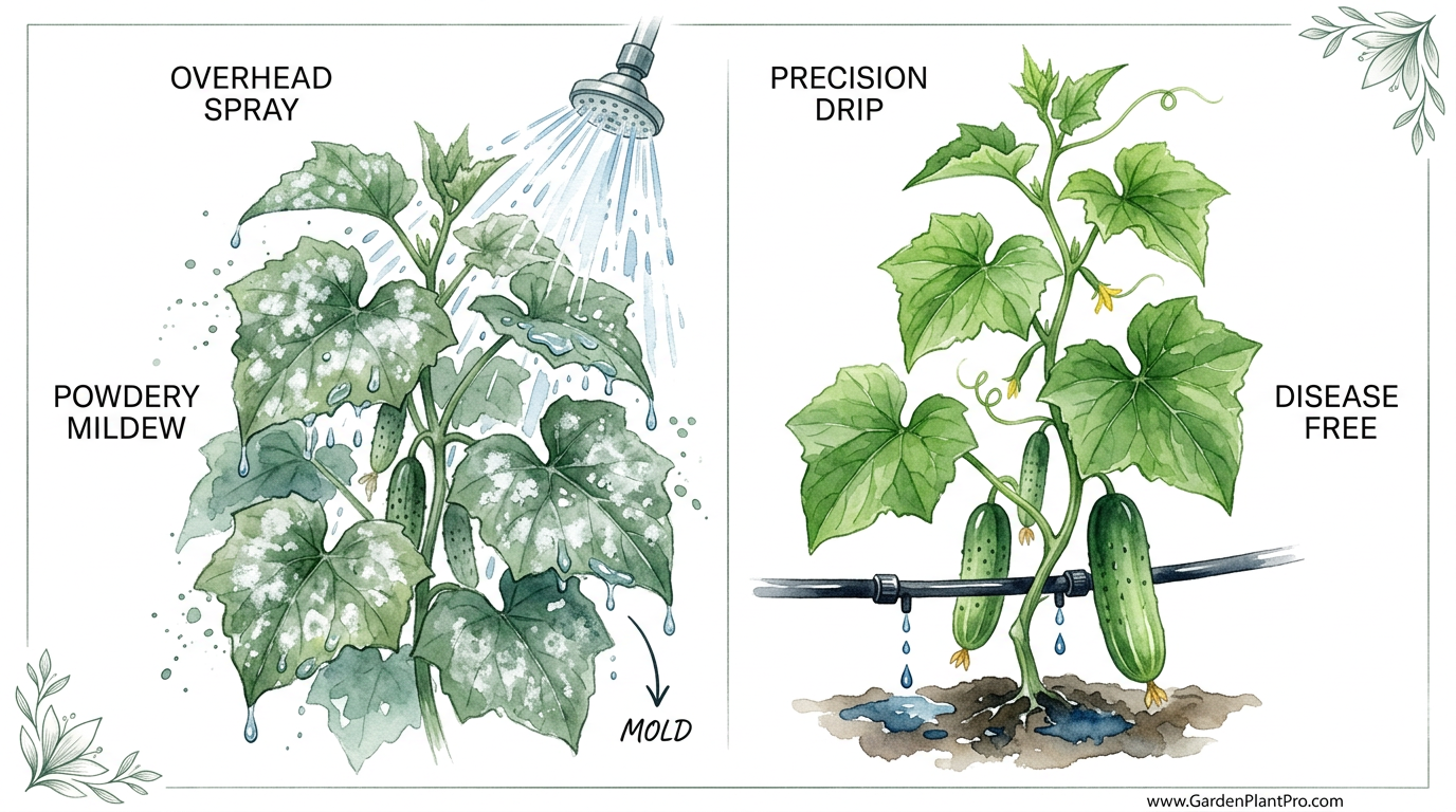 Preventing Cucumber Powdery Mildew With Drip Irrigation